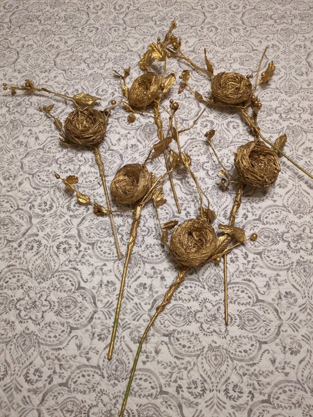 🎄🎄🎄 Christmas Gild  Birds Nest Picks Decorations